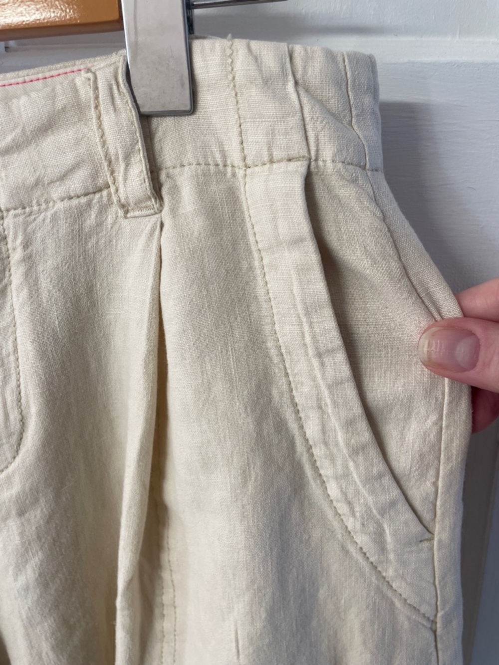Anthropologie Pilcro Cargo Culottes Linen Blend Cream shorts women’s size 0 - Picture 6 of 15